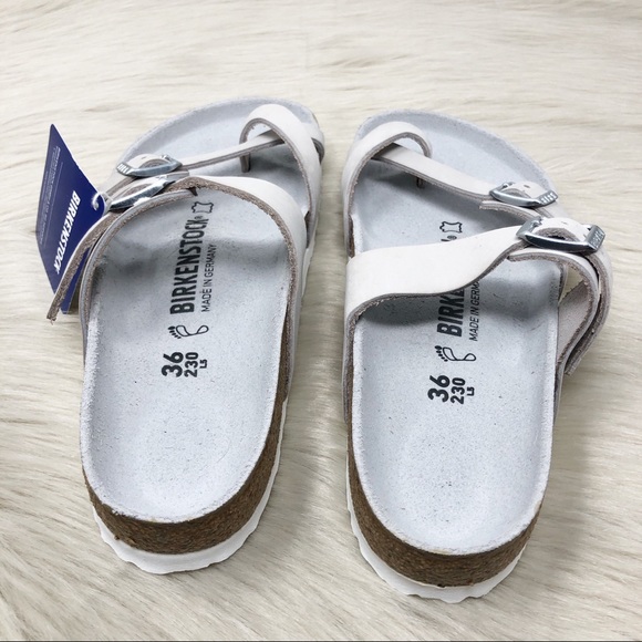 Birkenstock Leather Mayari Off White Sandal Sz 5 - Picture 6 of 8